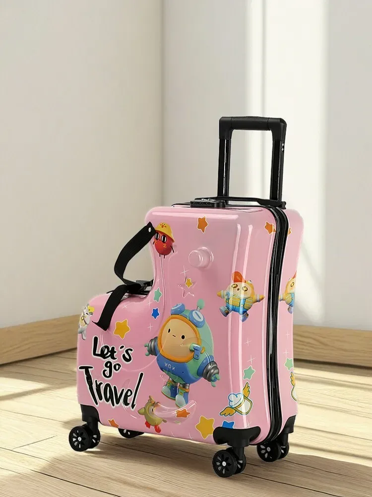 Nouvelle valise à main de dessin animé 20 pouces-bagage à serrure TSA pour enfants avec roues silencieuses, sac à main léger pour avion garçons et filles