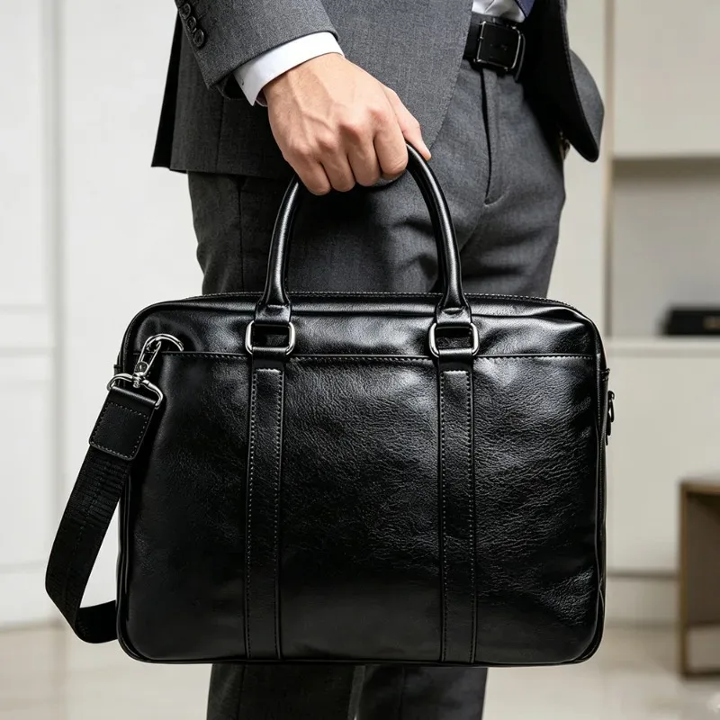 porte-documents d'affaires de luxe pour hommes, sacoche pour ordinateur portable, sac à main de grande capacité, sacs à bandoulière multifonctions pour hommes