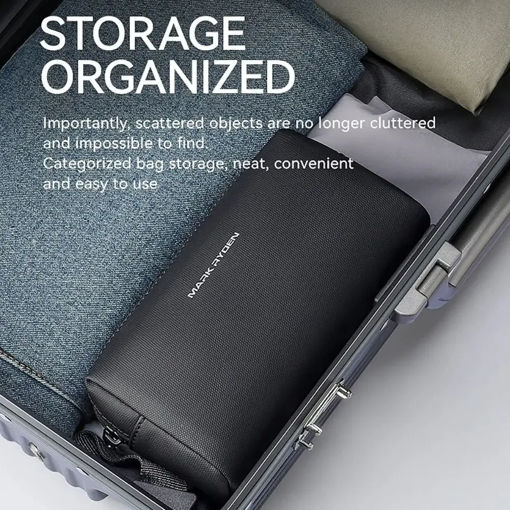 sac de toilette de voyage tendance et durable, imperméable, portable, pour homme, pour voyage d'affaires, décontracté, résistant aux chocs, organisateur de câbles usb