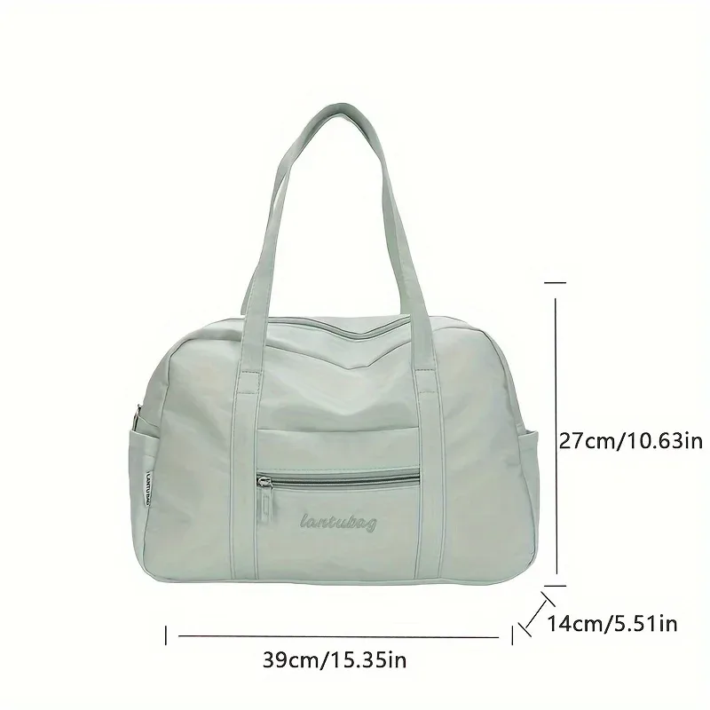 sac fourre-tout tendance avec joli breloque en peluche pour l'épaule, plusieurs poches latérales, poche avant zippée, sac à main grande capacité, idéal pour les voyages pour femmes
