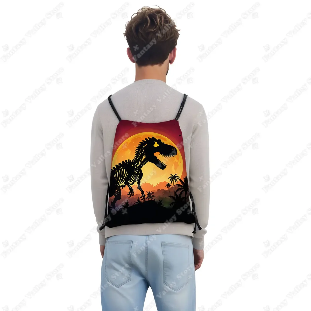 sac à dos de sport imprimé dinosaure pour adolescent, sac de jour, sac à dos, porte-chaussures, proximité, voyage, dessin animé, mignon, cadeau