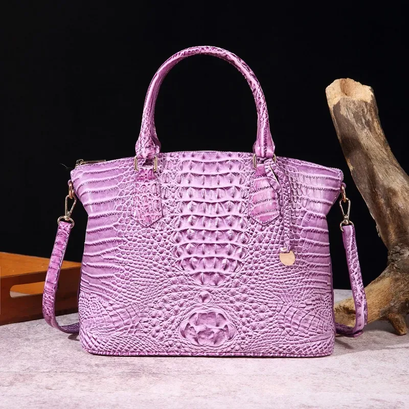 sac à bandoulière en cuir gaufré croco grande capacité, sac à main de luxe ombré pour femme, sac de voyage, cadeau