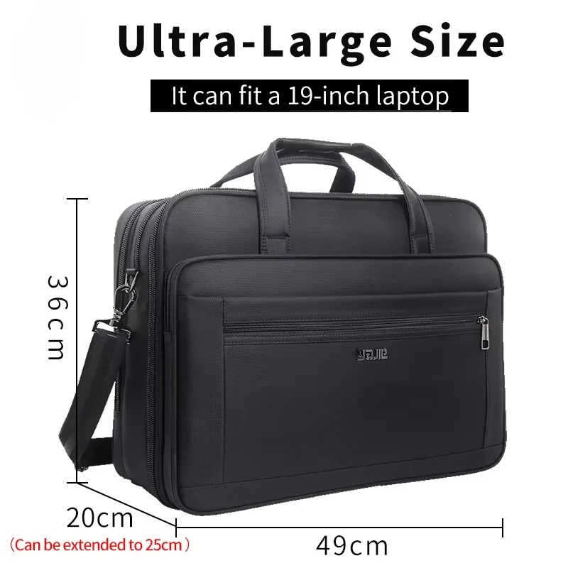 grands porte-documents pour hommes, fourre-tout en toile, 15.6 pouces, 17 pouces, 19 pouces, étui pour ordinateur portable, sacs de travail, sacoche de bureau