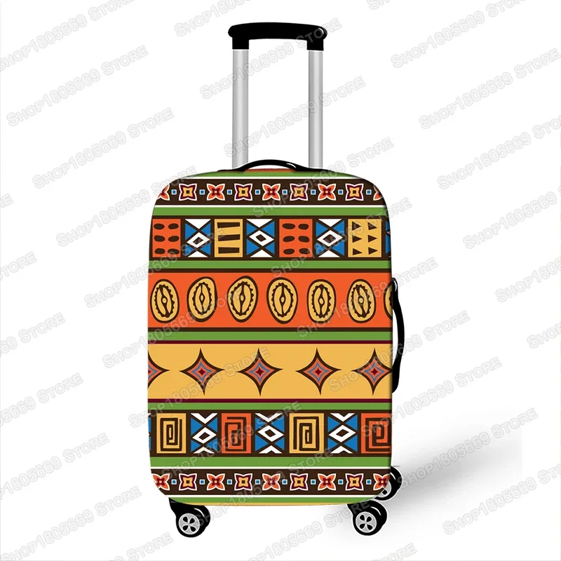 housse de bagage imprimée à motif afro pour voyage, housse de valise marron pour femmes africaines, housse de protection élastique pour chariot de voyage