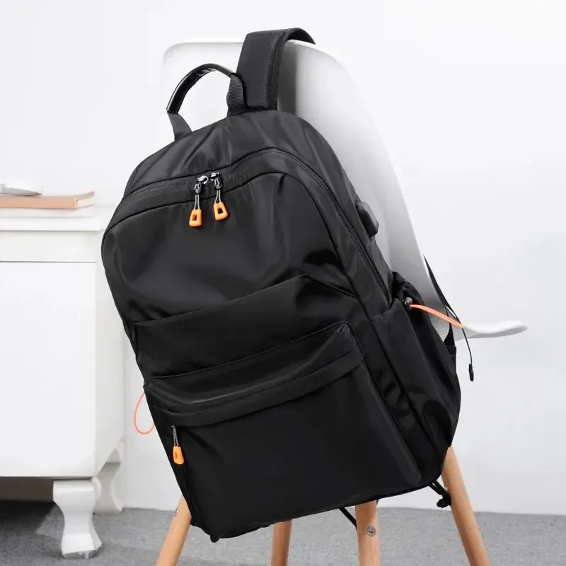 un 14 pouce hommes casual sac à dos multifonctionnel usb de charge ordinateur sac à dos étanche oxford tissu étudiant cartable