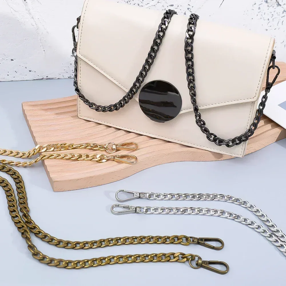 chaîne de sac en métal et aluminium de 120cm, pièces de rechange, accessoires pour sac à main à bandoulière tissé à la main, bricolage, sangles détachables faites à la main