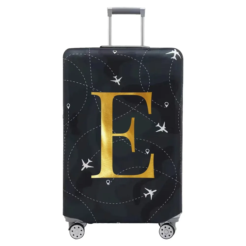 housse de protection pour compartiment à bagages, série de lettres, housse anti-poussière en tissu noir résistant à l'usure pour étui de voyage de 18 à 32 pouces