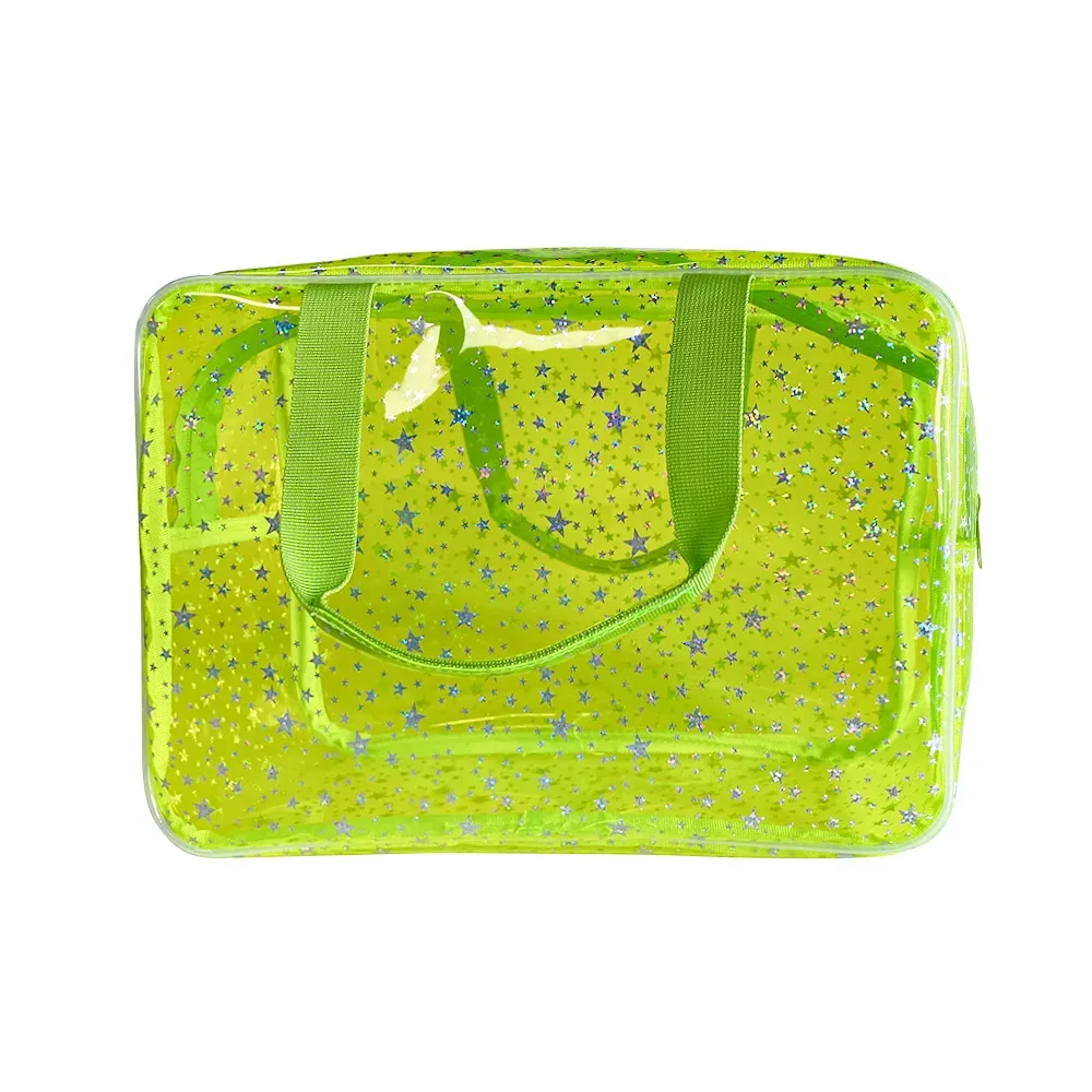 nouveauté sac cosmétique pour femmes portable voyage trousse de toilette durable pvc matériel fermeture éclair grand organisateur de maquillage clair