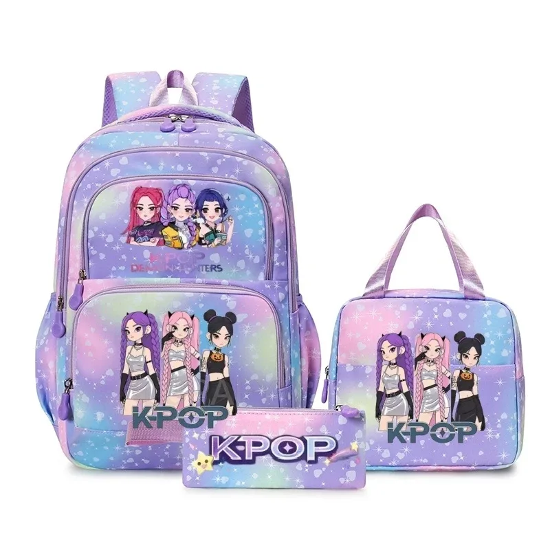 sacs à dos kpop colorés pour garçons, rumi mira zoey huntr/x saja, sacs d'école décontractés, sacs de voyage imprimés, mochila