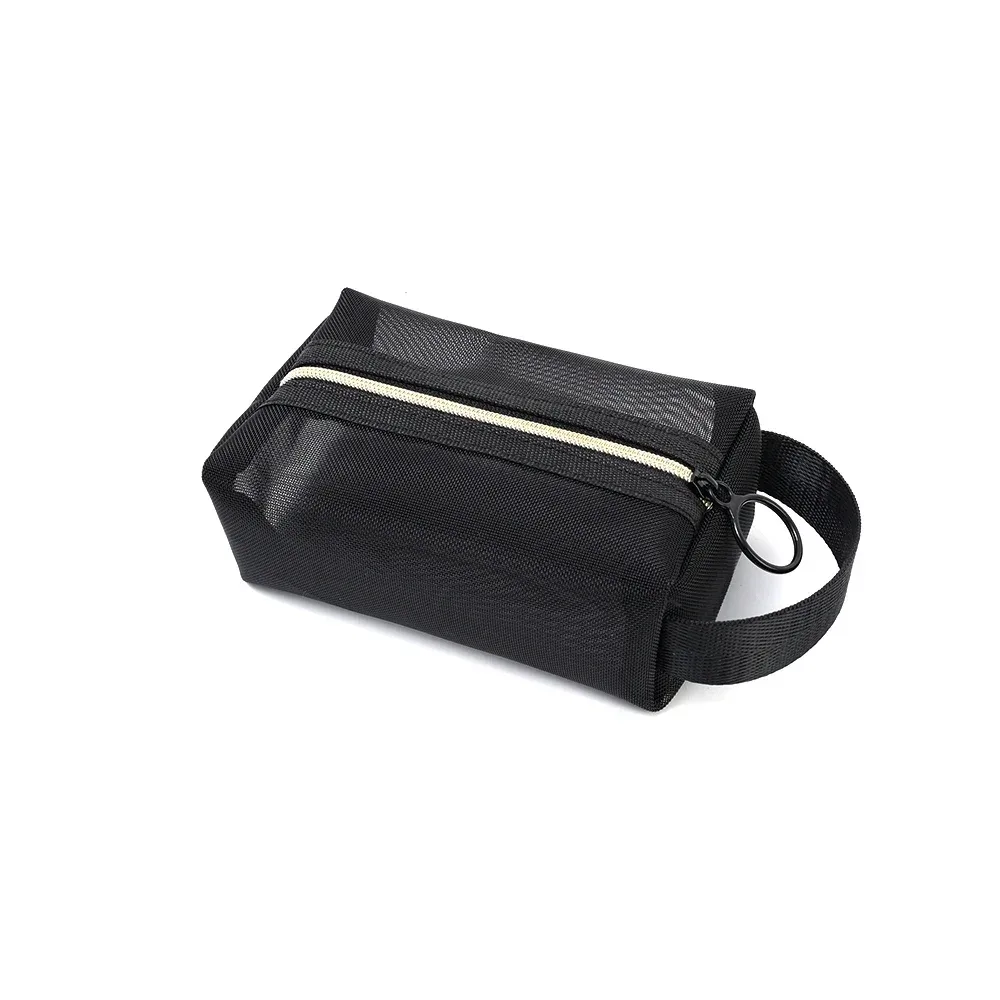 sacs à cosmétiques transparents en maille, trousse de maquillage noire, trousse de rangement portable, trousse de voyage en plein air, rouge à lèvres, poudres, cadeaux, taille s, m, l, 3 pièces