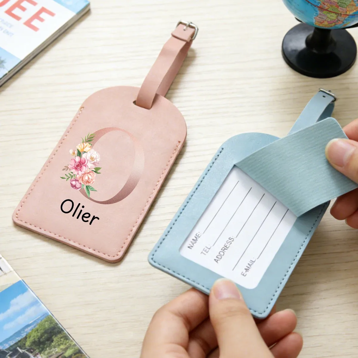 étiquettes à bagages personnalisées avec lettres et noms, étiquettes à bagages en cuir personnalisées, étiquettes à bagages personnalisables, étiquettes à bagages