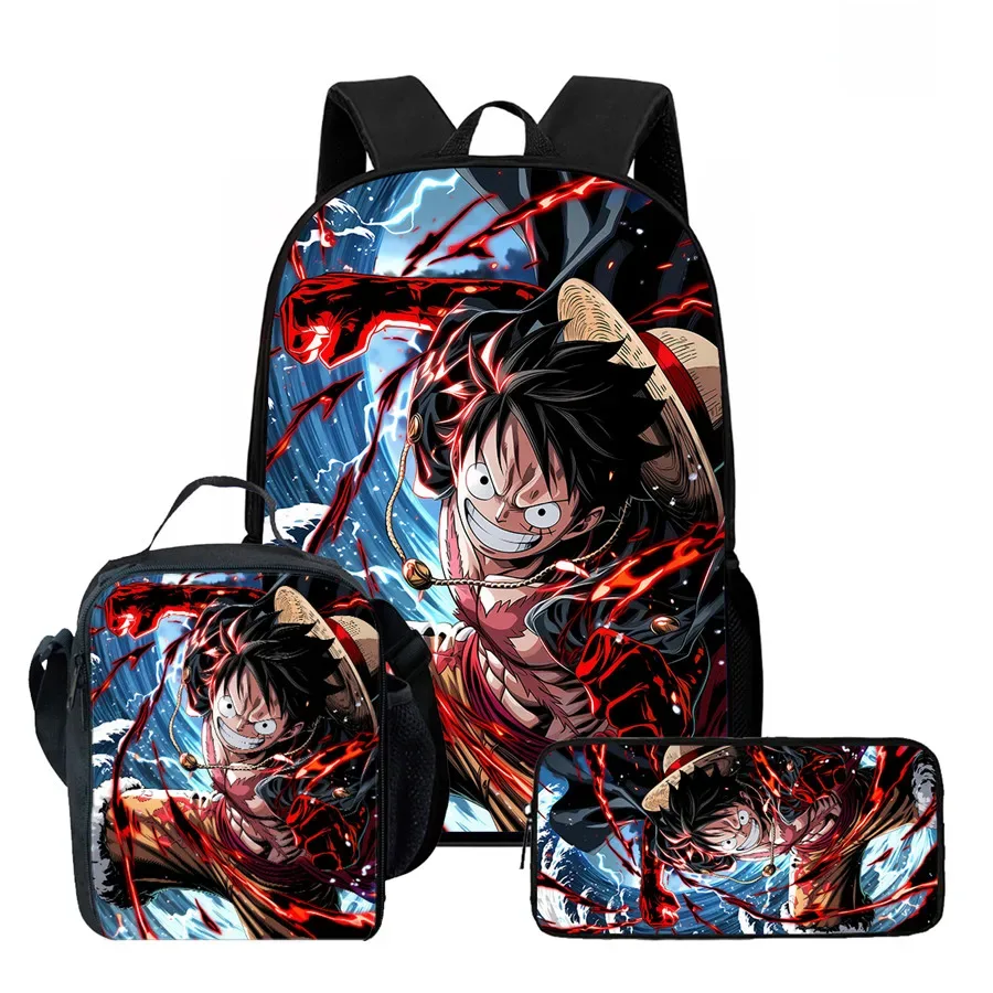 ensemble de sac à dos scolaire 3 pièces 15 pouces avec sac à lunch et trousse à crayons, durable, léger, unisexe, pour garçons et filles de 6 à 10 ans