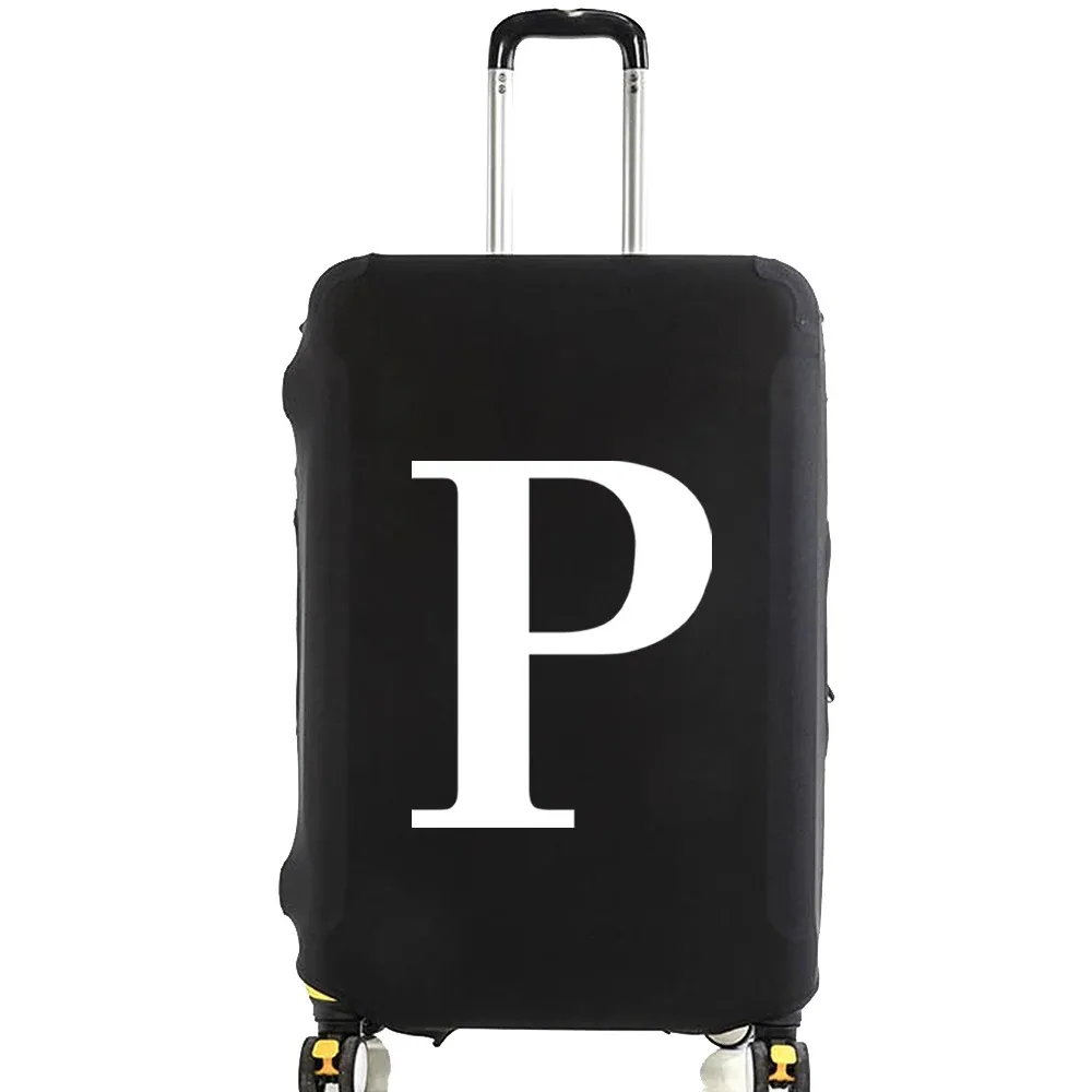 juste de bagage unisexe avec motif de lettre blanche, sacs à poussière élastiques, valise à roulettes, étui à la mode, accessoires de voyage, 18 "-32"