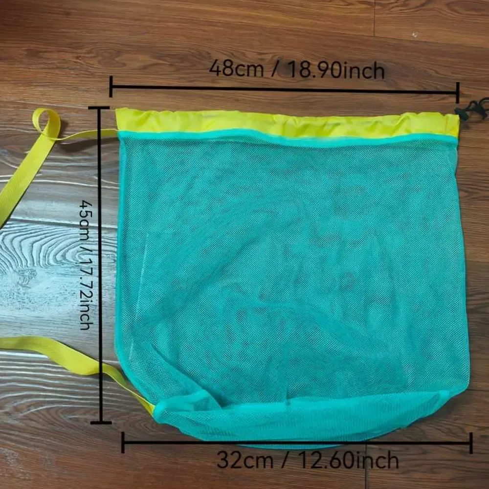 sac de rangement pour la plage et la natation, léger et de grande capacité, sac de plage à bandoulière en maille extensible avec cordon de serrage, housse de plage résistante au sable et respirante, adapté pour changer de vêtements, serviettes, sac bandoulière portable, double usage pour les voyages en plein air et la natation