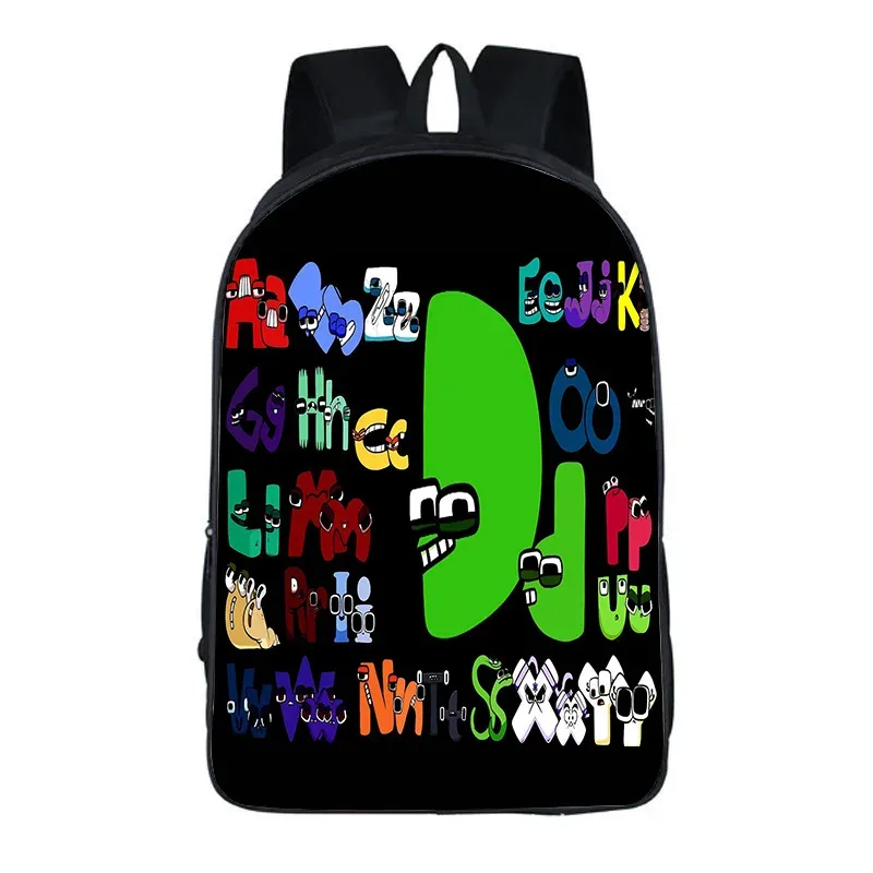 sac à dos alphabet lore avec périphériques de jeu, imprimé légende de lettres, sac à dos pour école primaire et secondaire