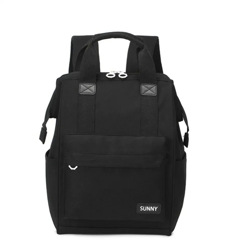 sac à dos à bandoulière de couleur unie, grande capacité, résistant à l'usure, pour ordinateur portable de voyage, tissu oxford, multi-poches, sac d'école pour étudiants