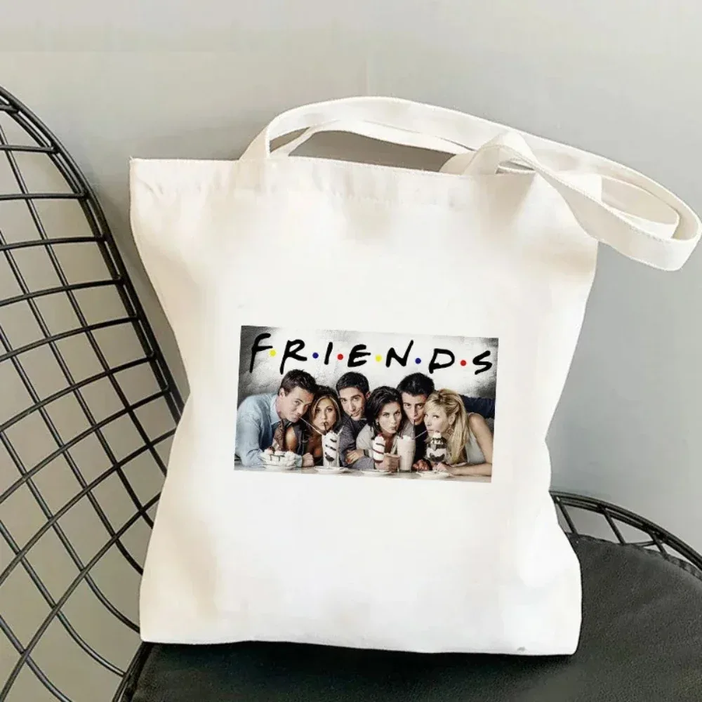 mode amis émission de télévision inspiré toile sac fourre-tout femmes décontracté style de rue harajuku shopper sac à main usage quotidien idée cadeau