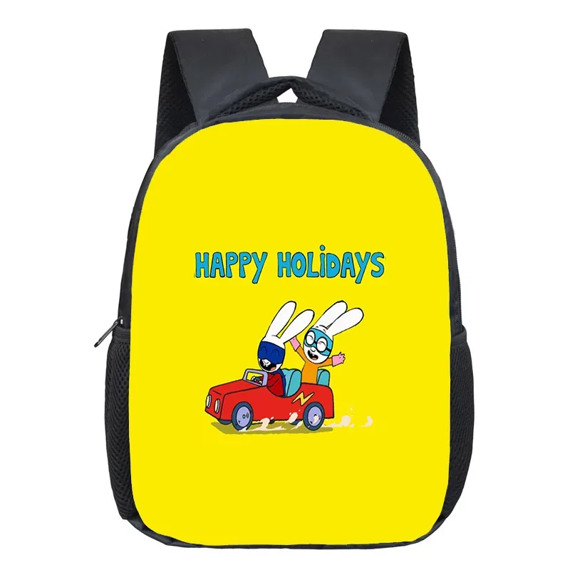 sac à dos scolaire simon super rabbit pour garçons et filles, motif dessin animé amusant, sac à dos enfant, sac à dos anime, sac à dos imprimé 3d, mochila