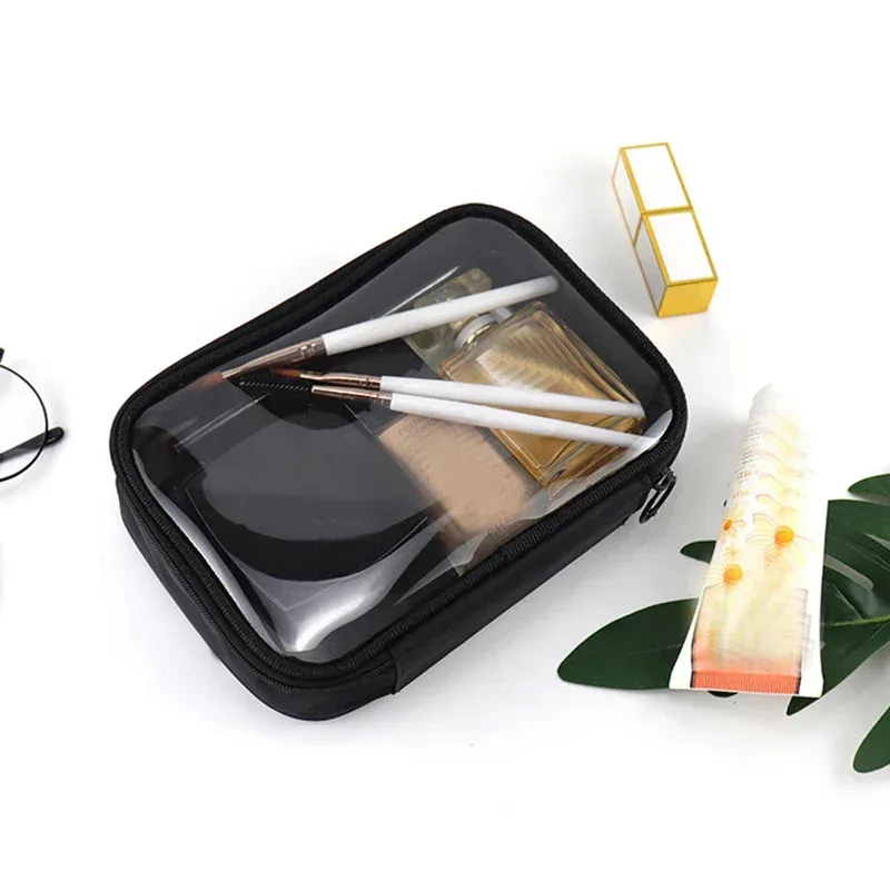 sac à cosmétiques transparent étanche pour femmes, trousse de maquillage de voyage avec fermeture éclair, organisateur de lavage de beauté, trousse de toilette de bain, kit