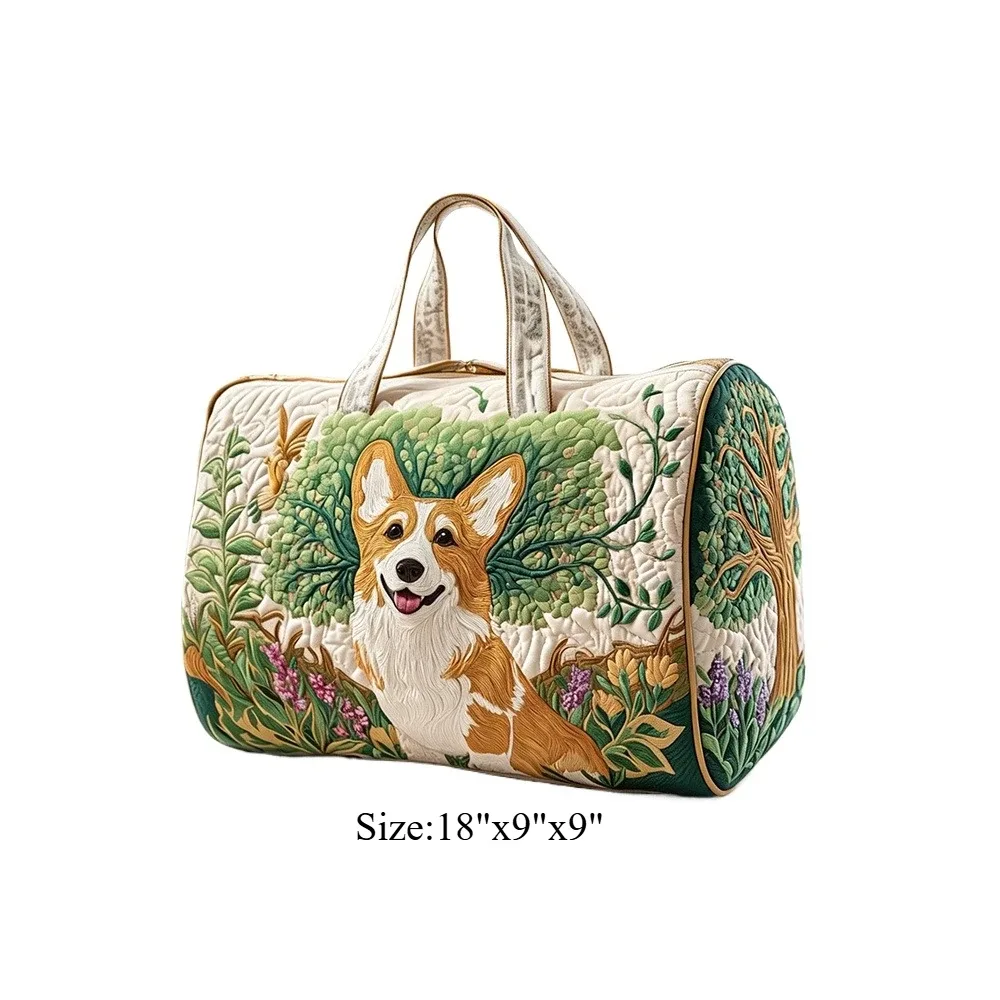sac de voyage matelassé corgi pour femme, sac de week-end imprimé animal 3d, sac fourre-tout de voyage, sac de sport pour vacances d'été, bagage de nuit, pour les amoureux des animaux