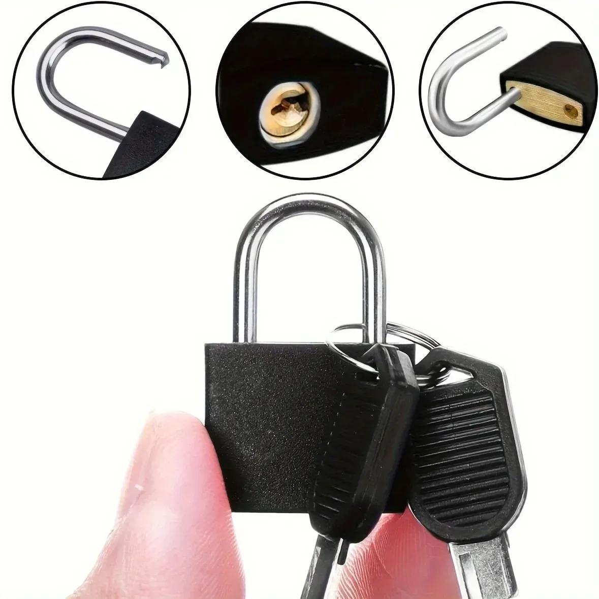 mini cadenas coloré à noyau en cuivre avec clé pour bagages, valises, sacs à dos, agendas, tiroirs, armoires, casiers de rangement – petit cadenas de sécurité