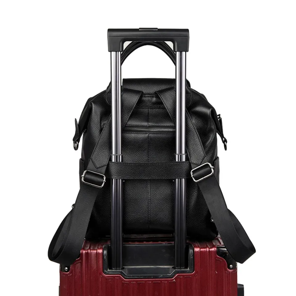 sac à dos pour femme en cuir de vache véritable à 100%, grande capacité, sac à dos d'école, sac à dos décontracté pour femme, sac à dos de voyage pour filles