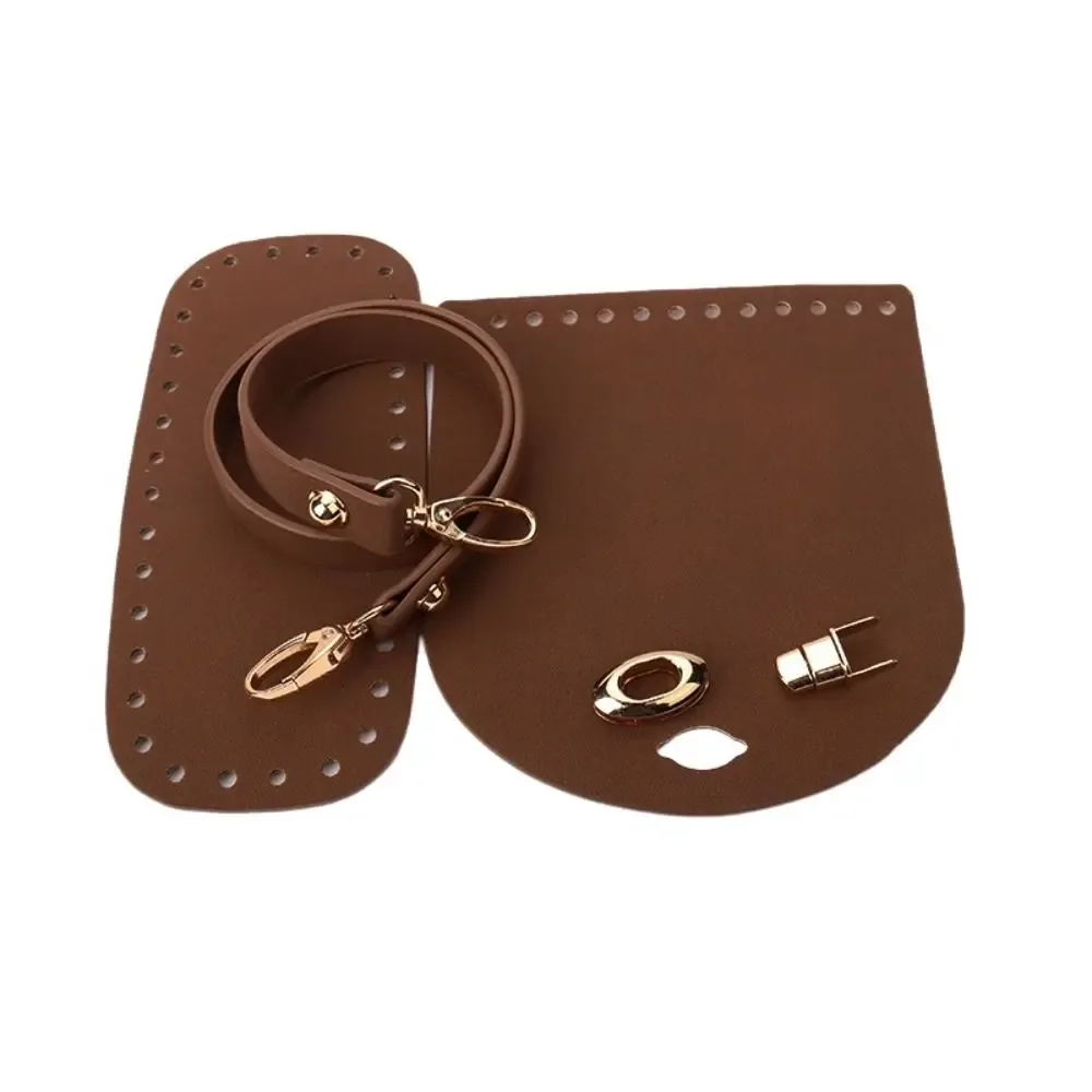 lot de 3 pièces : sangle de sac à bandoulière en cuir couleur unie, fond de sac en pu de remplacement, accessoires de sac diy, accessoires de quincaillerie faits main