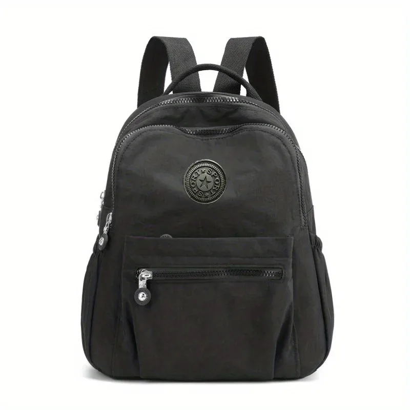 sac à dos en nylon de couleur unie, sac d'école de voyage léger, sac à dos de mode pour le travail, sac de voyage peut être accroché dans les bagages