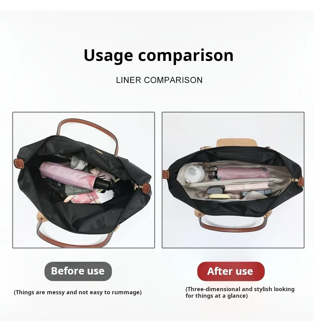 insert organisateur de sac à main pour sacs à main, organisateur de sac en feutre pour fourre-tout et sac à main, compatible avec longchamp
