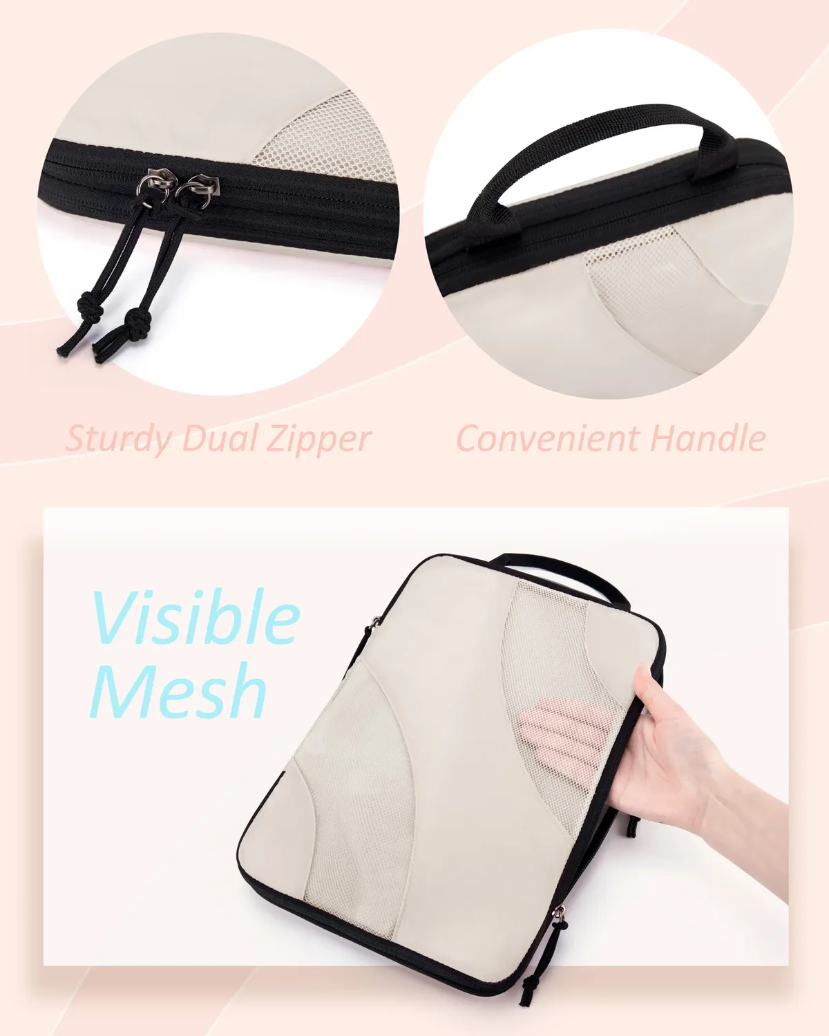 bagsmart-cubes d'emballage de compression pour bagages, organisateurs de valise légers, ensemble de sacs de voyage, 6 ensembles