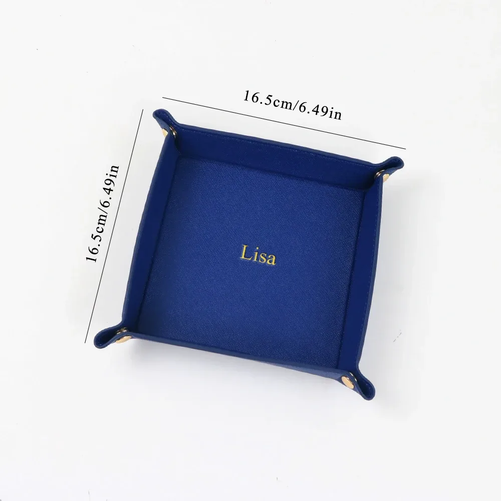 ensemble de boîtes de rangement en cuir pu personnalisables, organiseur de rangement pour la maison, clés, cosmétiques, bijoux, plateau de rangement de petite taille