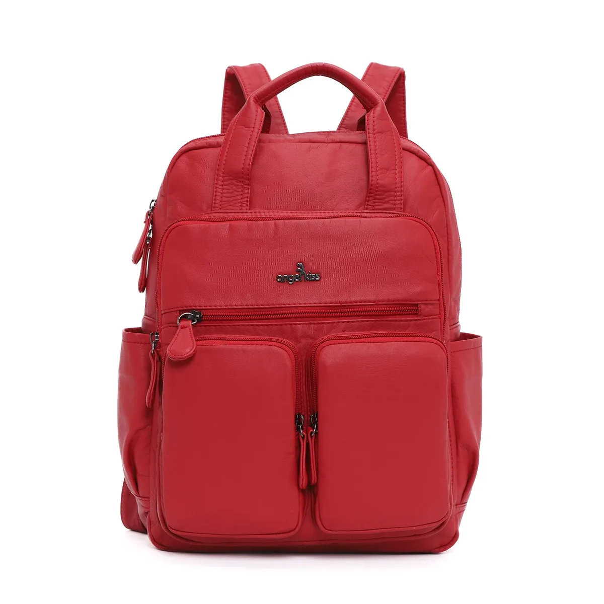 grand sac d'école pour femmes, couleur unie, multi-poches, mode voyage, grand sac à dos pour la rentrée scolaire