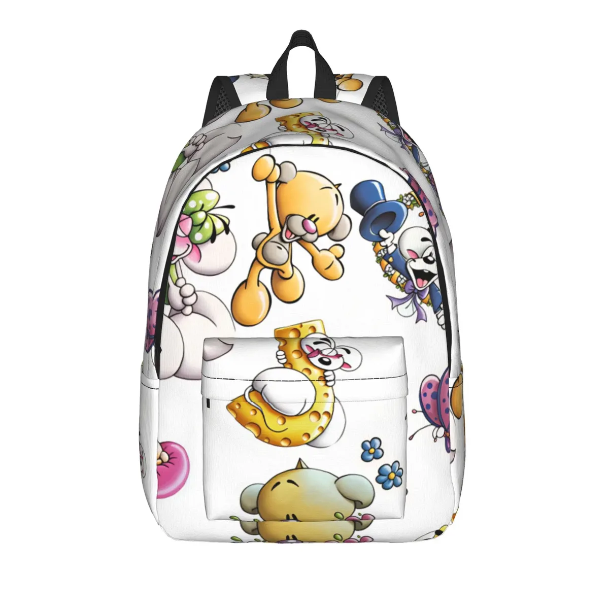 sac à dos de dessin animé d-diddl rat, personnage rose    sacs à dos de voyage en polyester pour étudiants, respirants, esthétiques, sacs d'école, sacs à dos