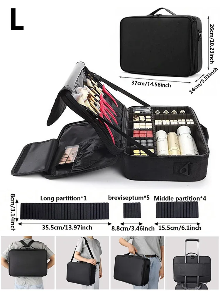 nouvelle trousse de maquillage oxford pour femmes, étanche, grande capacité, trousse de voyage pour cosmétiques, trousse de maquillage professionnelle complète pour artistes, pour femmes