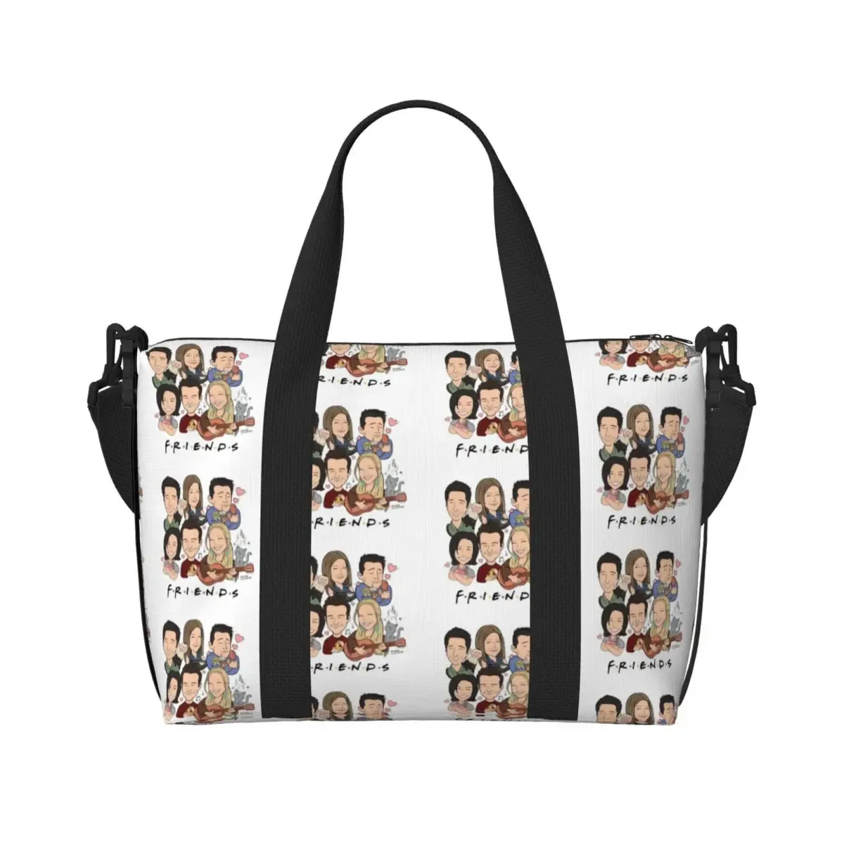 personnalisé drôle amis émission de télévision sac fourre-tout femmes grande capacité central perk café bande dessinée salle de sport plage sacs de voyage