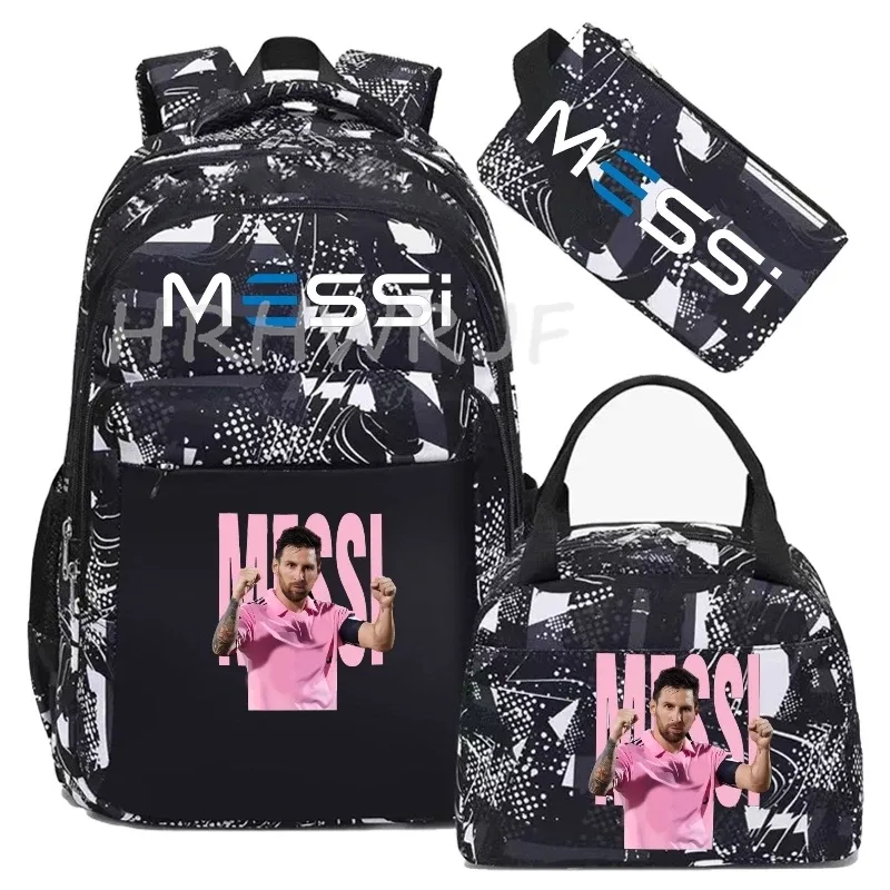 sac à dos de football messi, camouflage, pour garçons et filles, sac de voyage multifonctionnel, grande capacité, sac d'école pour femmes et hommes, sac à dos pour ordinateur portable usb, mochilas