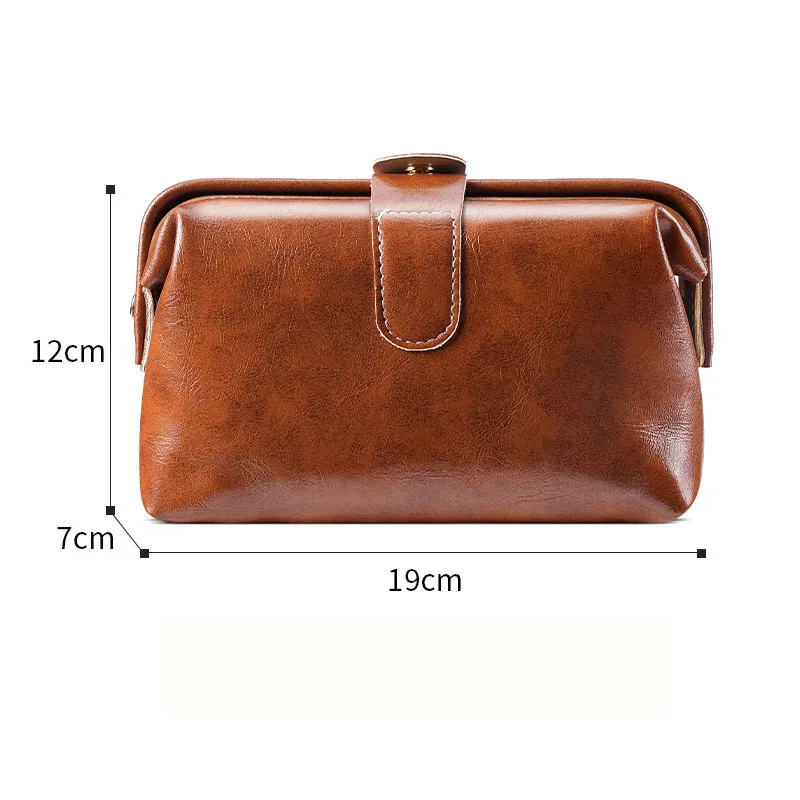 sac à cosmétiques vintage en cuir pu pour femmes et filles, porte-monnaie à boutons de couleur unie, trousse de maquillage de grande capacité, étanche