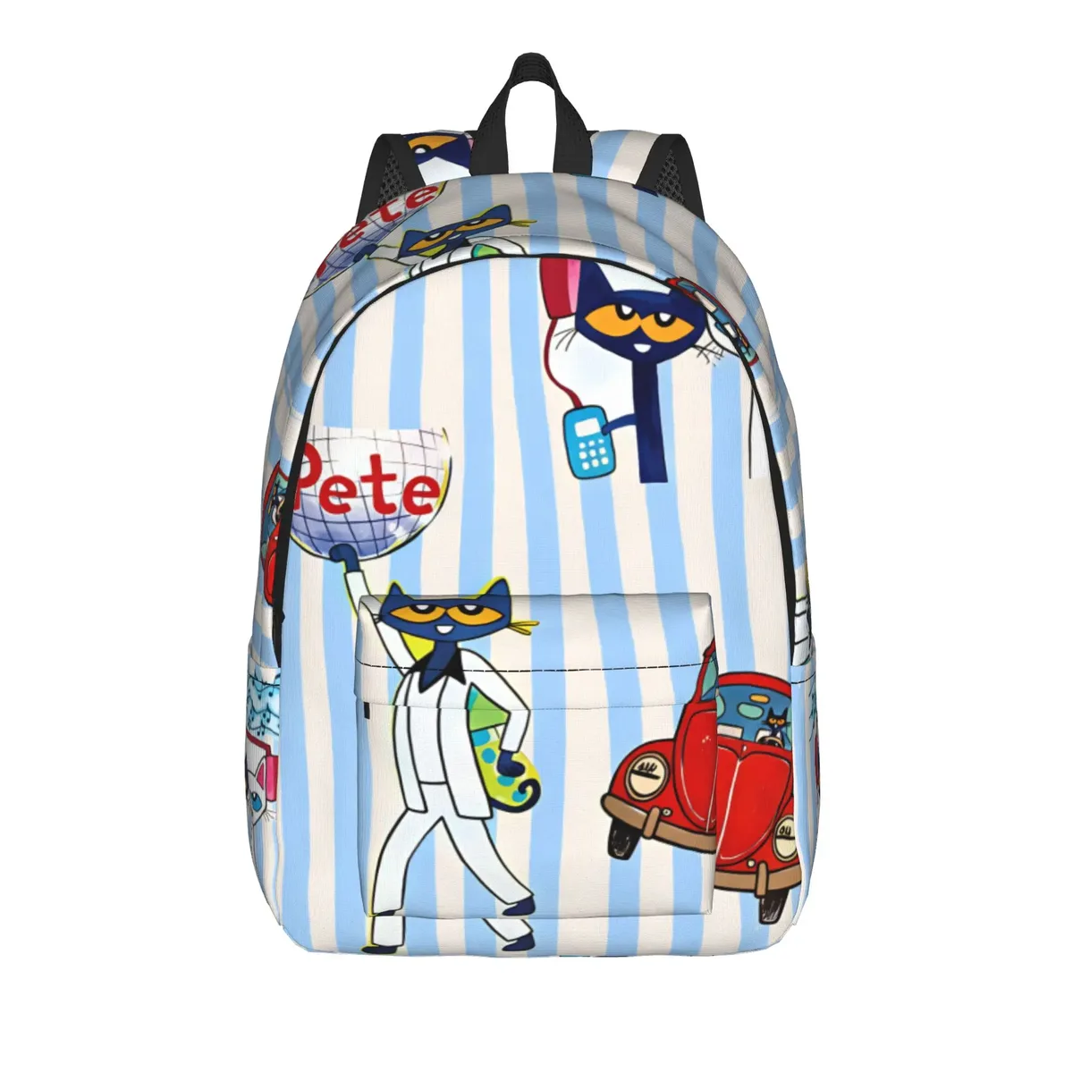 sac à dos pete the cat i love my white shoes pour garçon, en polyester, grand sac à dos esthétique pour l'école secondaire, idéal pour l'entraînement
