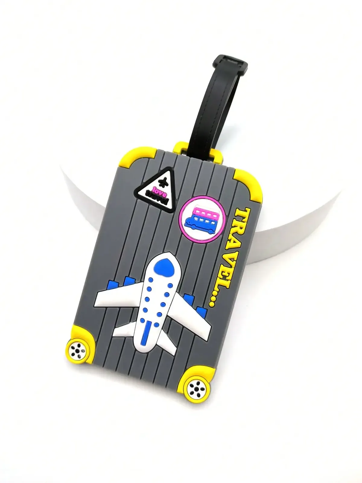 étiquette de bagage multicolore pour avion créatif, étiquette d'aéroport de voyage, prévention des pertes essentielles, étiquette suspendue pour hommes et femmes, 1 pièce
