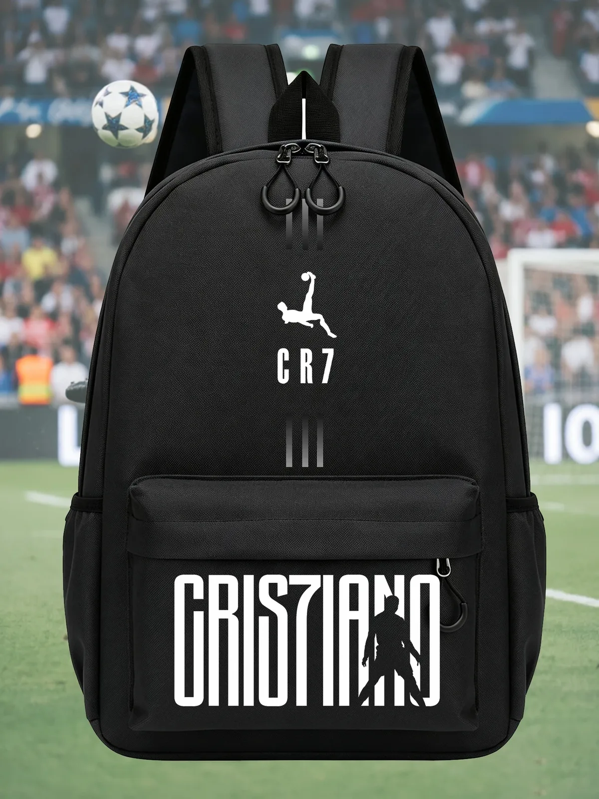 sac à dos football cr7, imprimé graffiti, dessin animé, sac d'école, sac à dos léger, décontracté, pour étudiants, voyage