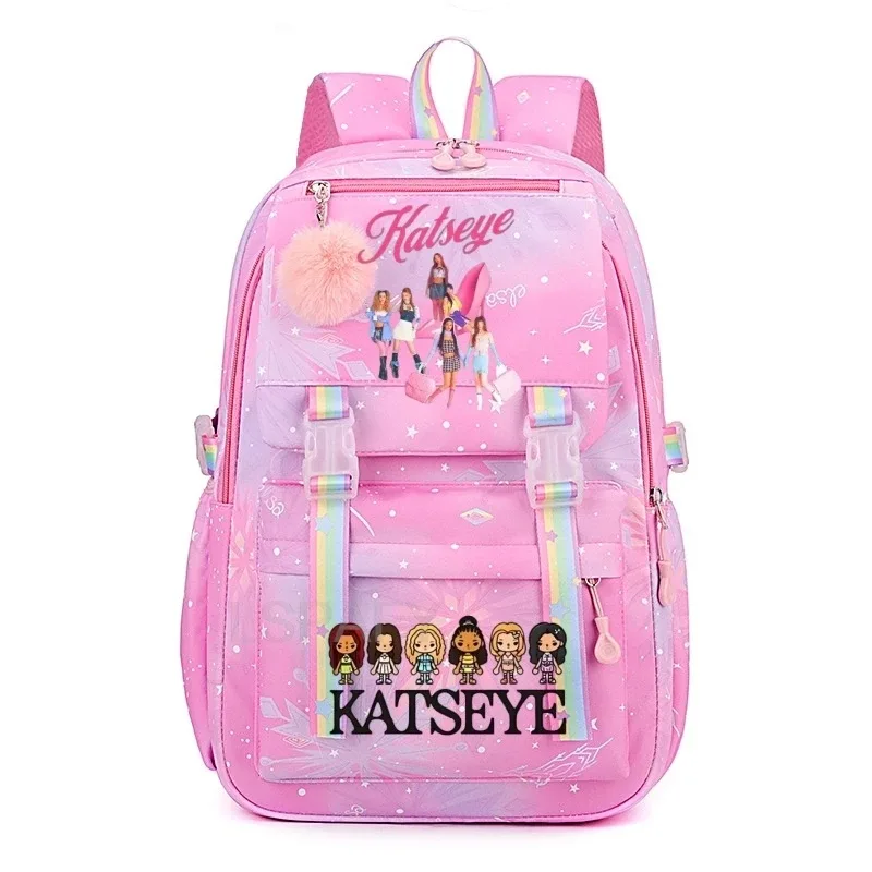 sacs d'école pour filles, sac à dos kpop katseye, sacs d'école décontractés à la mode pour adolescents, sac à dos léger pour étudiantes, sac à dos de voyage pour femmes