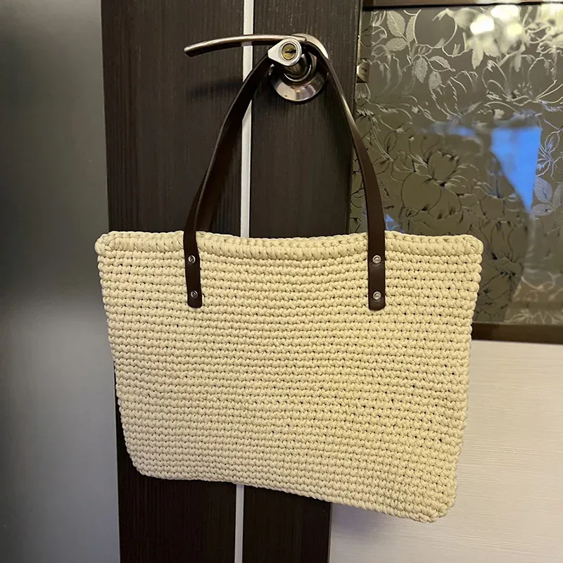 sangle de sac en cuir pu faite à la main, 2 pièces, poignées de remplacement pour sacs tissés à la mode, accessoires, bricolage, sac à main à bandoulière, fourre-tout