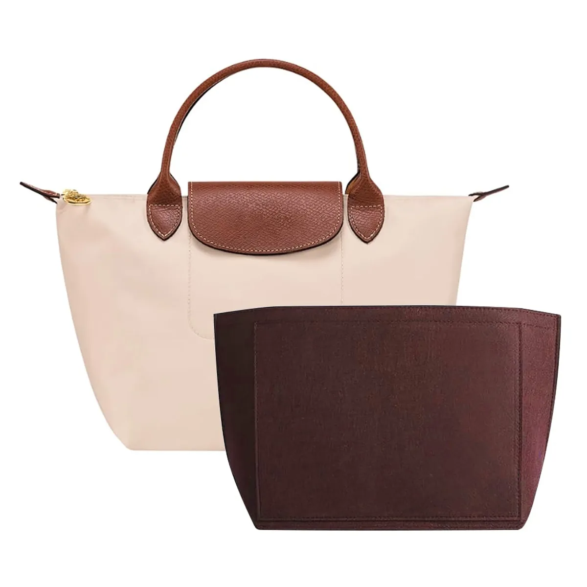 sac d'insertion en feutre pour sac à main longchamp, organisateur de sac en tissu feutré, support de maquillage, sac de voyage portable