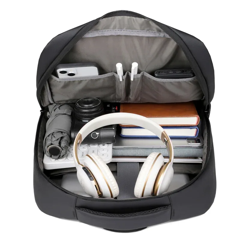 sac à dos simple et décontracté, imperméable, pour ordinateur de 14 pouces, avec charge rapide usb, sac à dos de grande capacité pour hommes et femmes