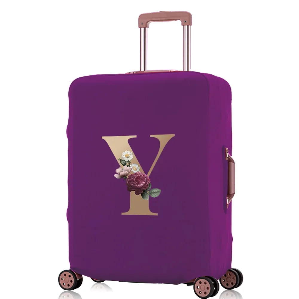 juste de protection élastique pour bagages, housses anti-poussière, motif lettre dorée, valise trolley, sac de voyage, 18-32