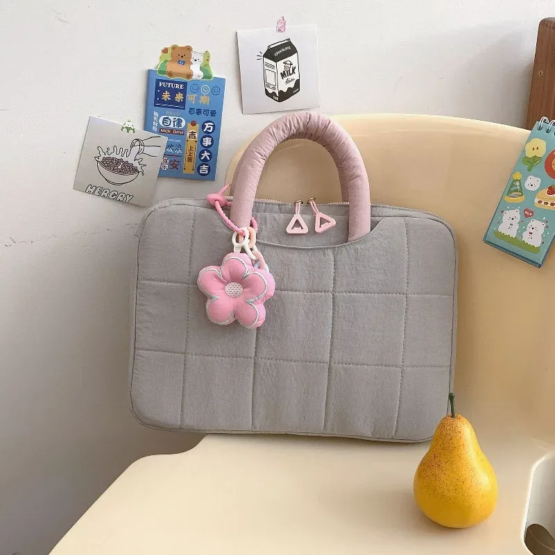 housse d'ordinateur portable matelassée 14/16 pouces, sacoche de transport pour ordinateur portable, étui pour ordinateur portable, sac à main portable pour femme