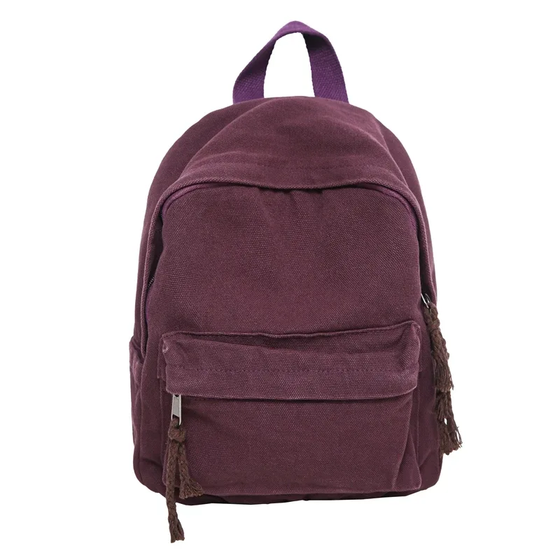 petits sacs à dos en toile solide pour femmes, 100% coton, petits sacs de loisirs ou de voyage, sacs d'école en tissu mignon pour enfants, paquet vert à bandoulière