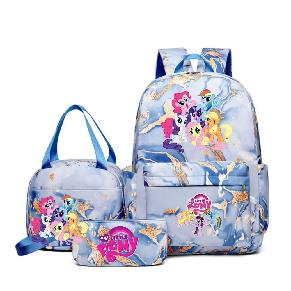 sac à dos my little pony, ensemble de 3 pièces, sac d'école pour étudiants, trousse à crayons, sac à dos de voyage pour adolescents, sac à dos décontracté pour ordinateur portable, mochilas