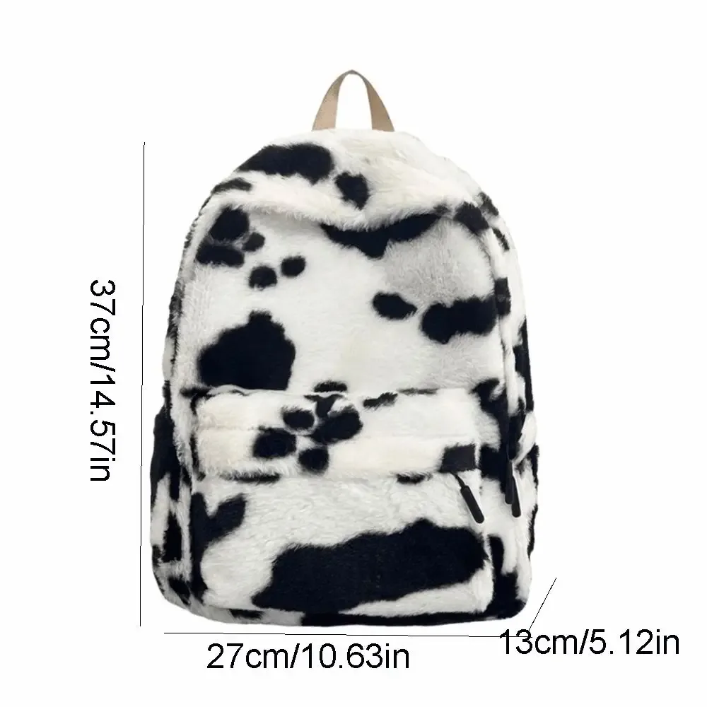sac à dos léger à imprimé léopard en peluche, sac d'école pour étudiants ulzzang, sac à dos de style harajuku pour étudiants, sac de voyage.