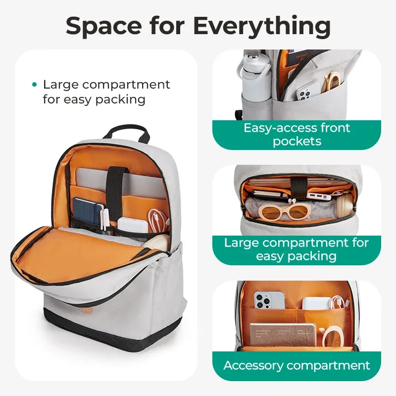 bagsmart 15.6 pouces sac à dos pour ordinateur portable multifonctionnel bureau affaires sac à dos grande capacité en plein air voyage ordinateur sac